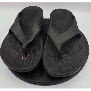 HUHV Flip Flop Recovery Comfort Sandals - Unisex, Black Men's 5 / Women's 7 M